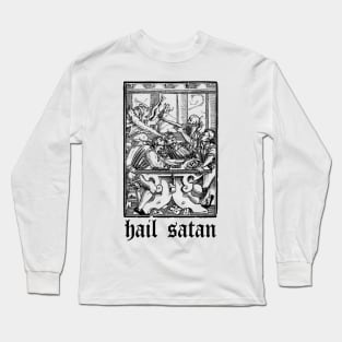 Hail Satan Vintage Illustration Art Long Sleeve T-Shirt